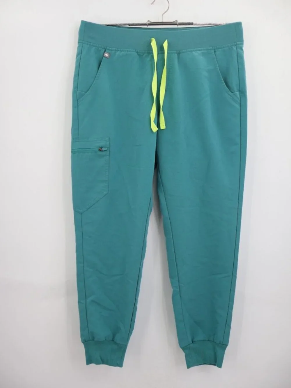 Figs Zamora Jogger Scrub Pants Women Size Medium Petite Teal Drawstring Nursing